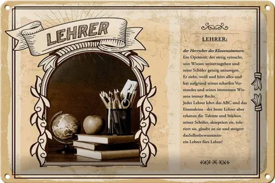 Produktbild von Blechschild Berufe 30x20cm Lehrer Herrscher Klassenzimmers