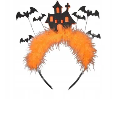 Immagine prodotto di Cerchietto di Halloween con piume di pipistrello e casa