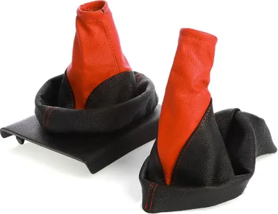 Produktbild von Schaltsack + Handbremssack passend für Opel Corsa C Bj. 2000-2006 Schwarz-Rot