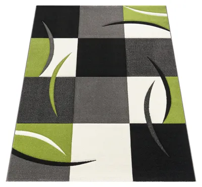 Produktbild von Wohnzimmer Teppich In Versch. Farben und Größen Karo Muster Streifen 3-D Design Kurzflor Grösse 240x330 cm