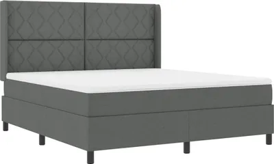 Produktbild von vidaXL Boxspringbett mit Matratze Dunkelgrau 180 x 200 cm Stoff
