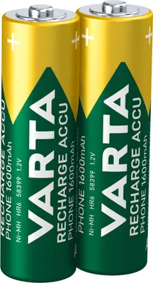 Productafbeelding van Varta Phone Power Nickel-metaalhydride batterij AA Mignon/HR6, 1600mAh, 1,2V (verpakking met 2 stuks)