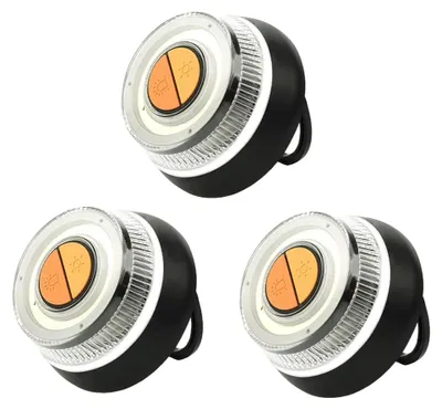 Zdjęcie produktu dla Lampa stroboskopowa LED, podstawa magnetyczna, wielofunkcyjne oświetlenie awaryjne, 3 sztuki