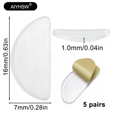 Imagen del producto de Almohadillas adhesivas para gafas, de silicona, 1 mm, 5 pares, para la mayoría de las gafas