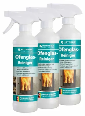 Produktbild von HOTREGA Ofenglas-Reiniger 500 ml, Kaminscheibenreiniger, Kaminreiniger, Glasreiniger