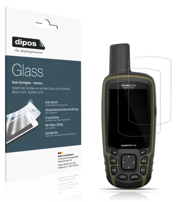 Produktbild von 2x Schutzfolie für Garmin GPSMAP 65 - Anti-Shock 9H Folie dipos Glass Kunststoffglas