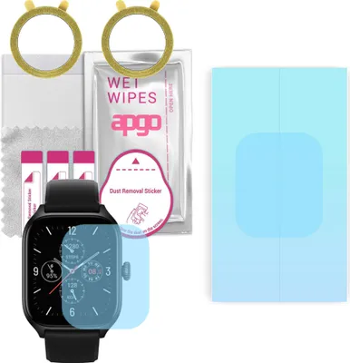 Produktbild von apgo 2 Stück HD HQ FLEX Schutzfolie kompatibel mit Amazfit GTS 4 Smartwatch, Hydrogel Displayschutzfolie mit abgerundeten Rändern, Displayfolie zum gesamten Bildschirm