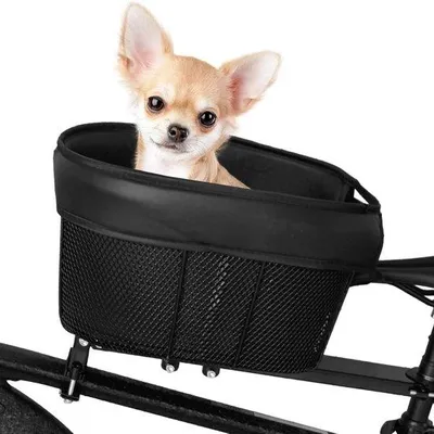 Produktbild von Famanu Hunde-Fahrradkorb mit Sicherheitsgurt - für Damenfahrräder und Mountainbikes