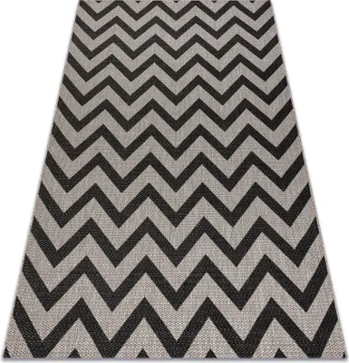 Obrázok produktu pre Koberec SIZAL FLOORLUX 20340 strieborný / čierny CIKCAK sivý 120x170 cm