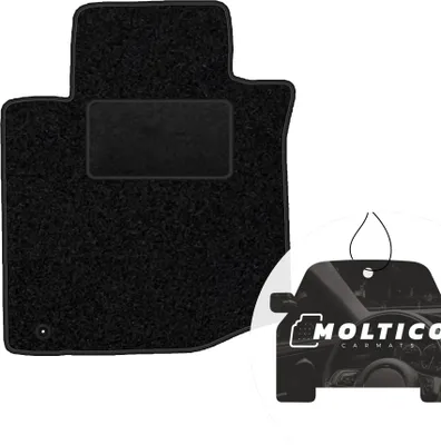 Produktbild von moto-MOLTICO Fahrer Fußmatte Auto Velours Fahrerseite Autoteppiche Schwarz Fahrermatte 1-teilig passend für Toyota Aygo I 2005-2014