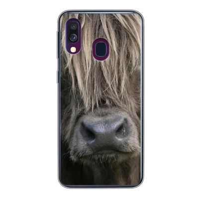 Produktbild von MuchoWow® Handyhülle Schutzhülle Hülle für Samsung Galaxy A40 Schottischer Highlander - Braun - Nase Silikon Softcase Handy Hülle - Handy-Tasche