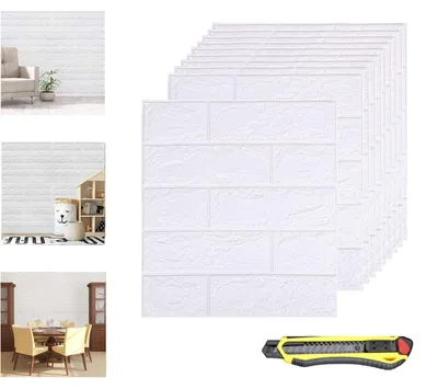 Immagine prodotto di Solidchoice - Set di 10 pannelli murali 3D autoadesivi, colore bianco