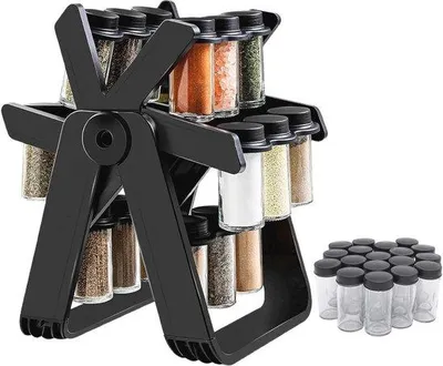 Image de Étagère à épices avec 18 pots - Organisateur rotatif à 360 degrés pour les épices