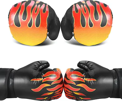 Produktbild von Schwarze Boxhandschuhe für Kinder, strapazierfähige Trainingshandschuhe für junge Sportler
