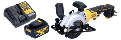 Produktbild von DeWalt DCS 571 M1 Akku Handkreissäge 18 V 115 mm Brushless + 1x Akku 4,0 Ah + Ladegerät