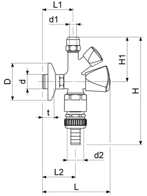 Produktbild von Js Kombi-Eckventil,Selbstdichtend Rb,Sv,3-Kt.gr.,1/2",Pol.verchromt