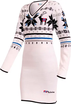Produktbild von Nebulus Norweger Strickkleid NORRA Damen, knielang, vielseitig, P6500 - Damen, weiß, M/38