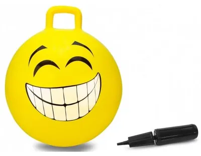 Image de Ballon sauteur smiley sourire 45 cm jaune - skippy ball - jeu pour rebondir enfant