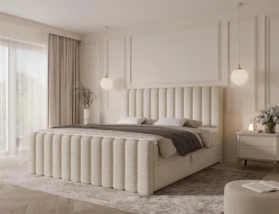Produktbild von Emlar Boxspringbett Cansas MAX 200x200 - Komplett-Set mit Matratze und Topper - Polsterbett mit Bettkästen - Boxspringbett Beige (Quelle 02)