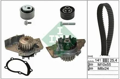 Produktbild von INA Wasserpumpe + Zahnriemensatz für Citroen Fiat Peugeot Lancia Suzuki