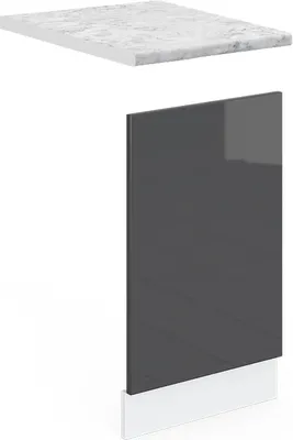 Produktbild von Frontblende Vicco R-Line Anthrazit Hochglanz 45 cm , AP Marmor, Model 45639