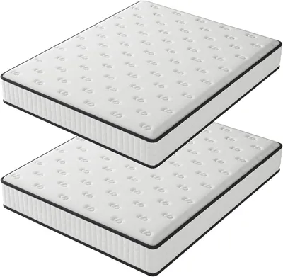 Zdjęcie produktu dla DEWINNER, 2 sztuki materacy, 140 x 190 x 16 cm | Materace wykonane z pianki memory | Wysoka gęstość, średnia twardość, grubość 16 cm, hipoalergiczne, 7 stref, dwustronne