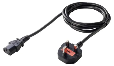 Immagine prodotto di Cavo di alimentazione con spina UK e connettore C13, tipo H05VV-F, 3G0,75 mm², lunghezza 1,8 metri