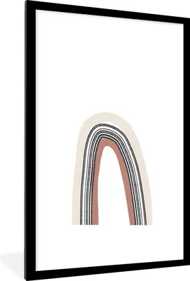 Produktbild von MuchoWow® Gerahmtes Poster Regenbogen - Pastell - Design 60x90 cm - Poster mit Schwarzem Bilderrahmen Wandposter Rahmen Foto Bilder - Dekoration - Wandposter Wohnzimmer - Hochwertig