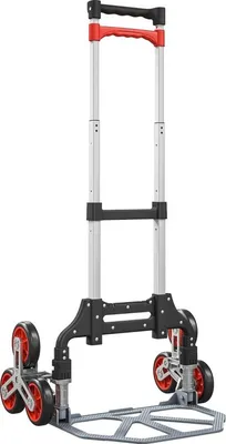 Zdjęcie produktu dla Fortuna Lai HOMCOM Składany wózek do wnoszenia po schodach, system 6 kółek, nośność 70 kg, aluminium, kolor czerwony