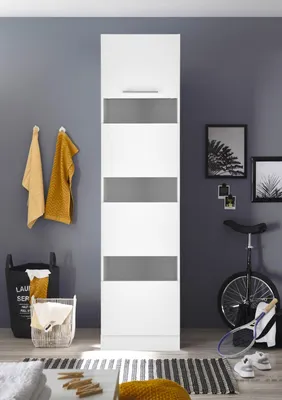 Produktbild von Wäscheschrank Badschrank Wäschesammler Wäscheregal 50 cm Weiß Clara Respekta