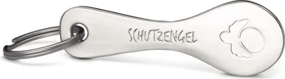 Produktbild von FABACH Trolley Spoon Einkaufswagenlöser Schlüsselanhänger - Einkaufswagenchip abziehbar aus Metall - Einkaufschip für Einkaufswagen, kein Steckenbleiben im Pfandschloss - Schutzengel