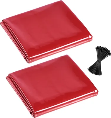 Image de VEVOR Lot de 2 rideaux de soudure, 1740x2340 mm écran de soudure, écran de soudure en vinyle ignifugé avec 6 niveaux de protection UV pour utilisation en atelier/industrie, rouge (sans cadre)