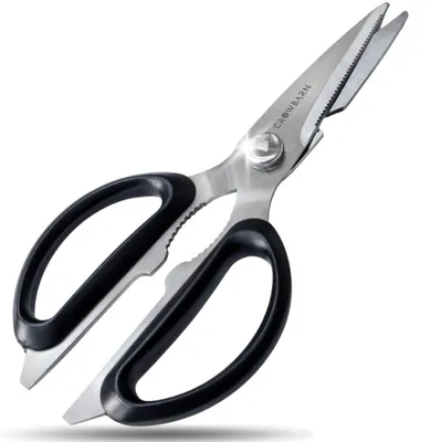 Küchenschere Heavy-Duty Edelstahl, 4-in-1, silber