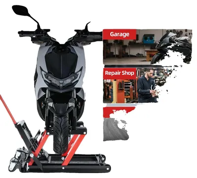 Imagen del producto de Elevador hidráulico para motocicletas, alta capacidad de carga, con ajuste de altura, color