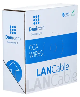 Produktbild von CAT6 Netzwerkkabel, U/UTP, AWG 24/7 (Flexibel), 100 Meter, Grau, CCA