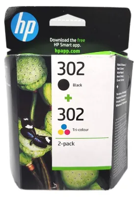 Zdjęcie produktu dla HP Zestaw 2 oryginalnych wkładów atramentowych 302 (czarny i trójkolorowy), Standardowy, Czarny, Cyjan, Purpurowy, Żółty, Tusz na bazie pigmentu, Atrament barwnikowy, 3,5 ml, 4 ml