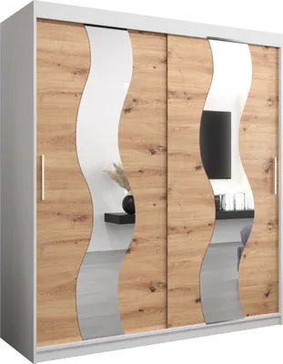 Produktbild von Kleiderschrank, Schiebetürenschrank Schlafzimmer, Schrank mit Spiegel SEWILLA 180 cm