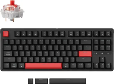 Produktbild von Keychron C3 Pro QMK/VIA Kabelgebundene Mechanische Tastatur, USB-C, Rote LED, QWERTY US Layout - Keychron Red Switch - C3P-A1