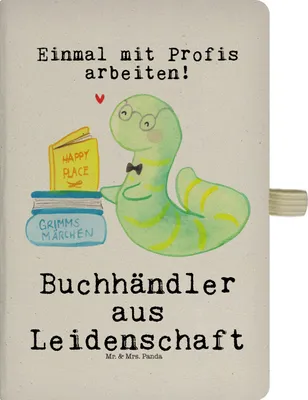 Produktbild von Mr. & Mrs. Panda Journal Buchhändler Leidenschaft - Transparent - Geschenk, notizbuch, Buchhandlung, Spruch, Beruf, Kladde, Tagebuch, Lustig, Witzig, Skizzenbuch, a4