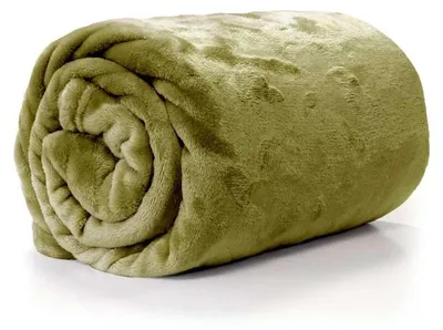 Produktbild von Unique Living Plaid/Decke - Fleece - olivgrun - 130 x 180 cm