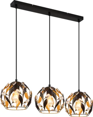 Produktbild von Globo Lighting Hängeleuchte Metall schwarz matt, 3x E27