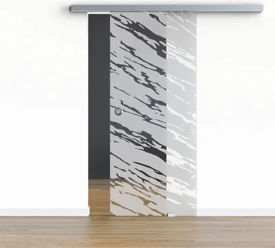 Produktbild von Pertura Glasschiebetür Komplettset Glera Vision 02 1025x2050 mm Rechts inkl. Beschlag Selir Aluminium Edelstahloptik,Gri