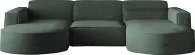 A U-shaped sectional sofa.
