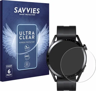 Produktbild von 6x Für Huawei Watch GT 3 (46 mm) Schutzfolie Savvies Displayschutz Display Schutz Folie Klar Transparent