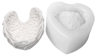 Obrázok produktu pre Silikónová forma na anjelské krídla, 3D srdce, forma na výrobu sviečok, epoxidová živica, malé remeselné výrobky