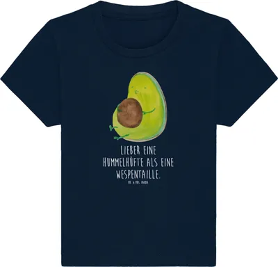 Produktbild von Mr. & Mrs. Panda  T-Shirt Avocado Pfeifen 24. - 36. Monat - French Navy - Geschenk, Babyshirt, Diät, Baby Jerseyshirt, Ernährung, Kleinkind, Schwanger, Abnehmen