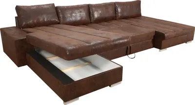 Produktbild von Sofa Couchgarnitur VERONA U Couch Sofagarnitur U Wohnlandschaft mit Schlaffunktion und Bettkasten