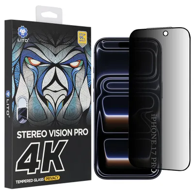 Obrázek produktu pro Lito – D+ Max 4K Privacy ochranné sklo pro iPhone 17 Pro – černé