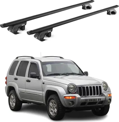 Produktbild von Dachträger für Jeep Cherokee KJ KK 2002-2013 5 tür 90kg Alu Schwarz 2x ABE
