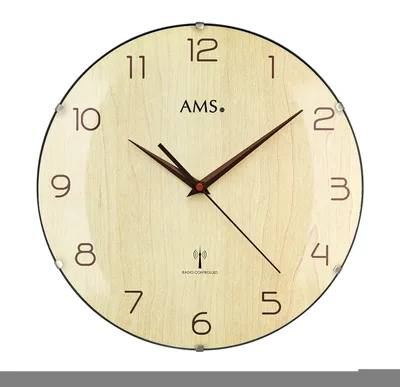 Zdjęcie produktu dla klasyczny zegar ścienny sterowany radiowo Średnica obudowy: 32 cm - Model AMS: 5557